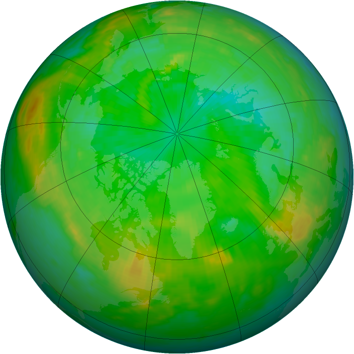 Arctic ozone map for 15 July 1988